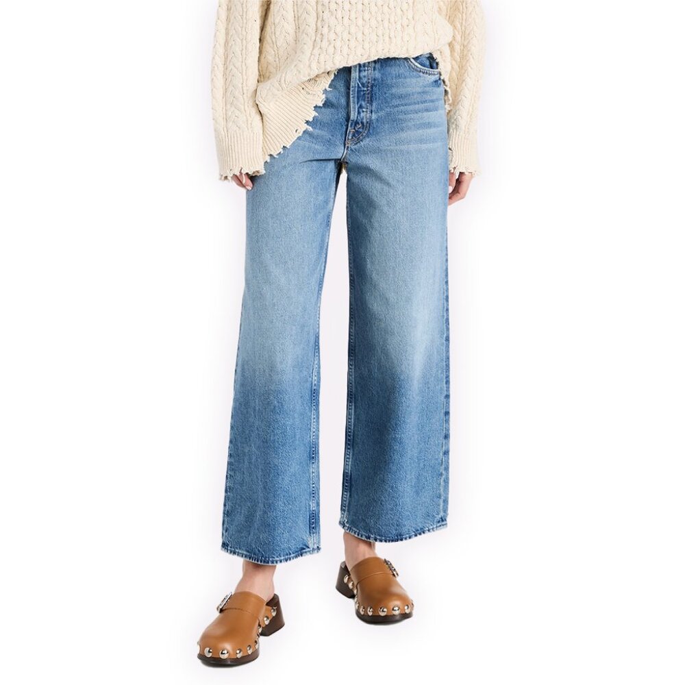 MOTHER High Waisted Spinner Skimp Wide Leg Jeans 24